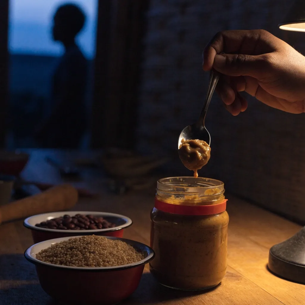 A close crop of sorghum grain and dried beans in shallow bowls under warm light